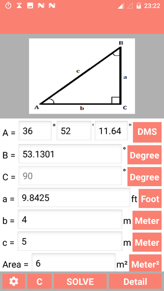 Right Angled Triangle Solver - عکس برنامه موبایلی اندروید