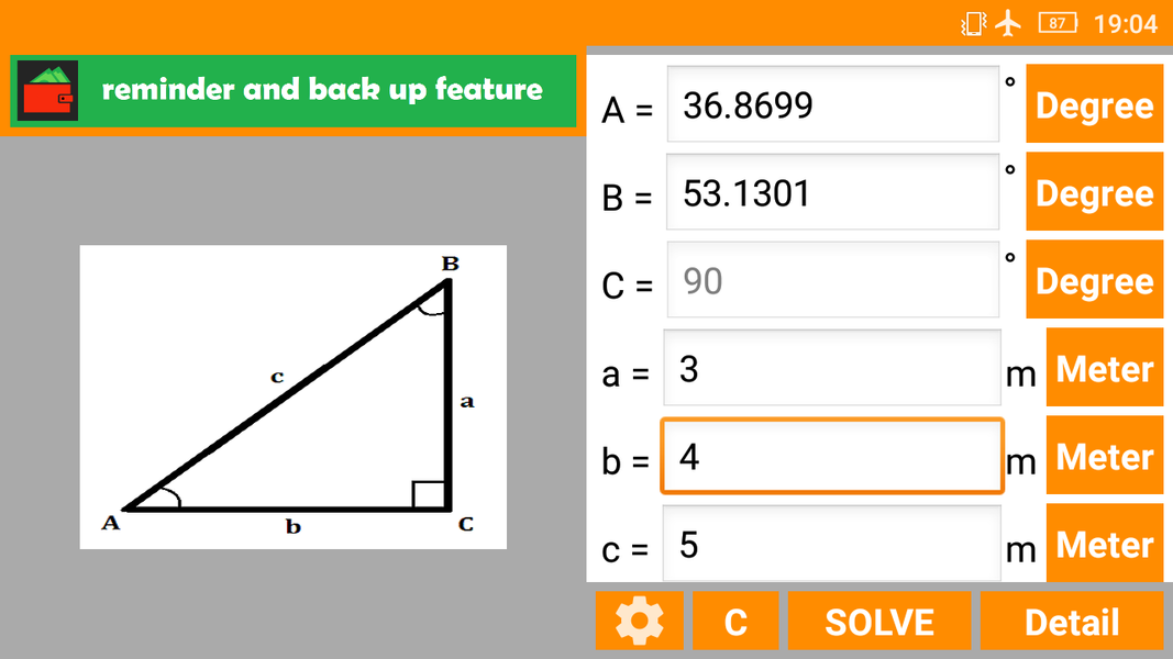 Right Angled Triangle Solver - عکس برنامه موبایلی اندروید