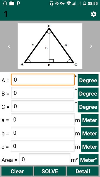 Triangle Calculator and Solver - Image screenshot of android app