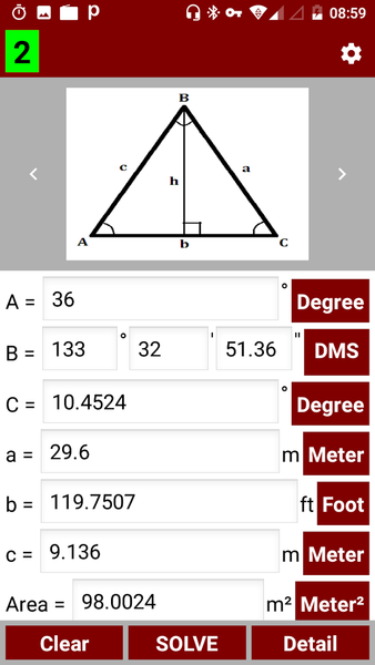 Triangle Calculator and Solver - عکس برنامه موبایلی اندروید