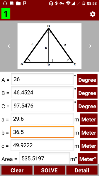 Triangle Calculator and Solver - عکس برنامه موبایلی اندروید