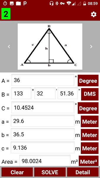 Triangle Calculator and Solver - عکس برنامه موبایلی اندروید