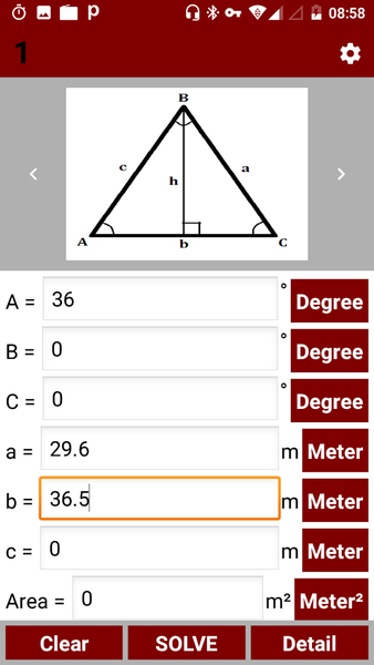 Triangle Calculator and Solver - Image screenshot of android app