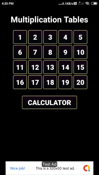 Simple Multiplication Tables - Image screenshot of android app