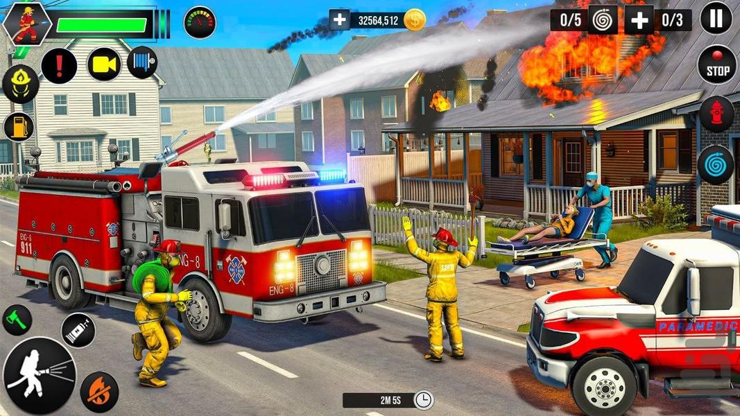 بازی ماشین آتش نشانی - Gameplay image of android game
