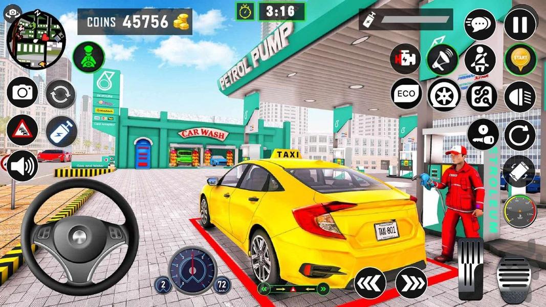 بازی ماشین راننده تاکسی : ماشین بازی - Gameplay image of android game