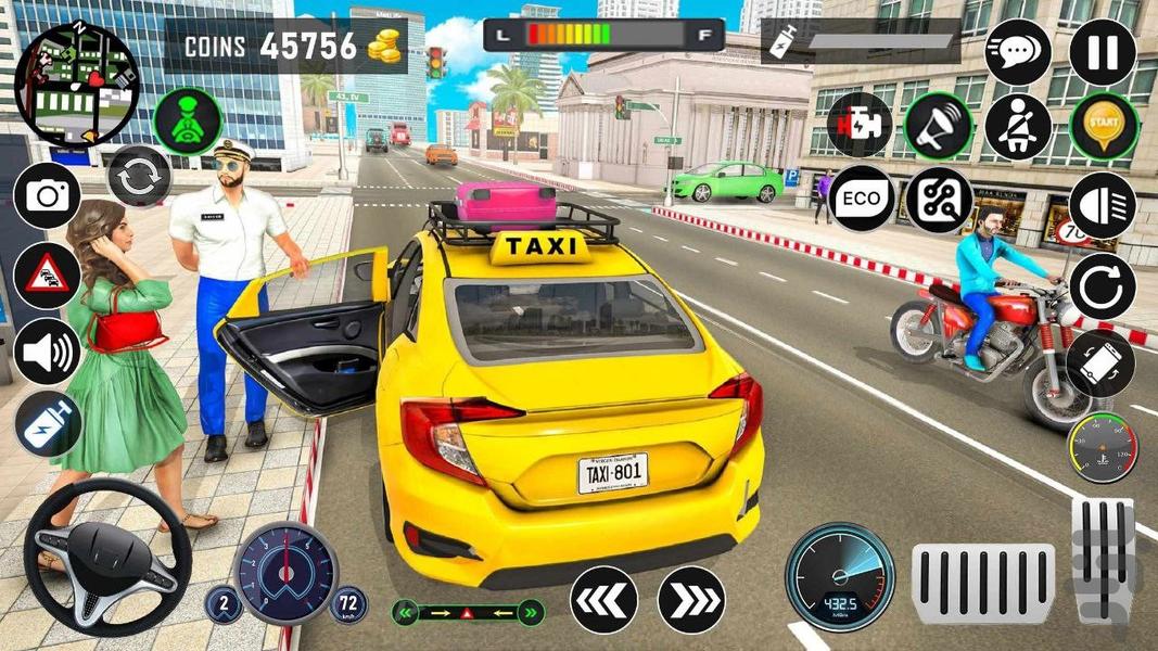 بازی ماشین راننده تاکسی : ماشین بازی - Gameplay image of android game