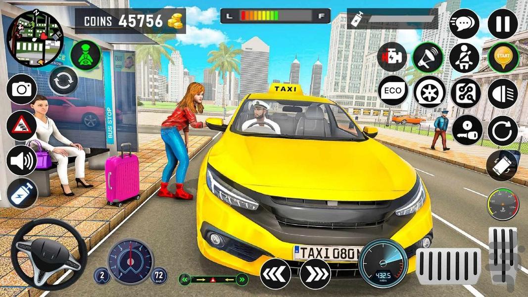 بازی ماشین راننده تاکسی : ماشین بازی - Gameplay image of android game
