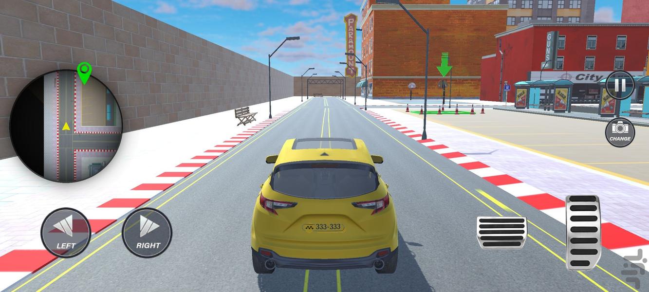بازی ماشین تاکسی : ماشین بازی - Gameplay image of android game