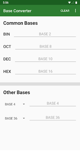 Base Converter - Base ۲ to ۳۶ - عکس برنامه موبایلی اندروید