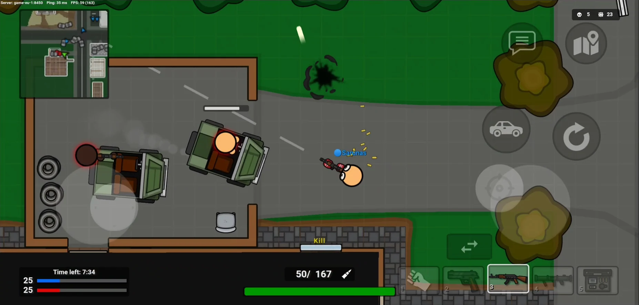 BattleDudes.io Online Shooter - Gameplay image of android game