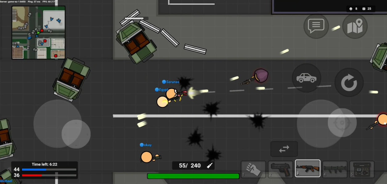 BattleDudes.io Online Shooter - Gameplay image of android game