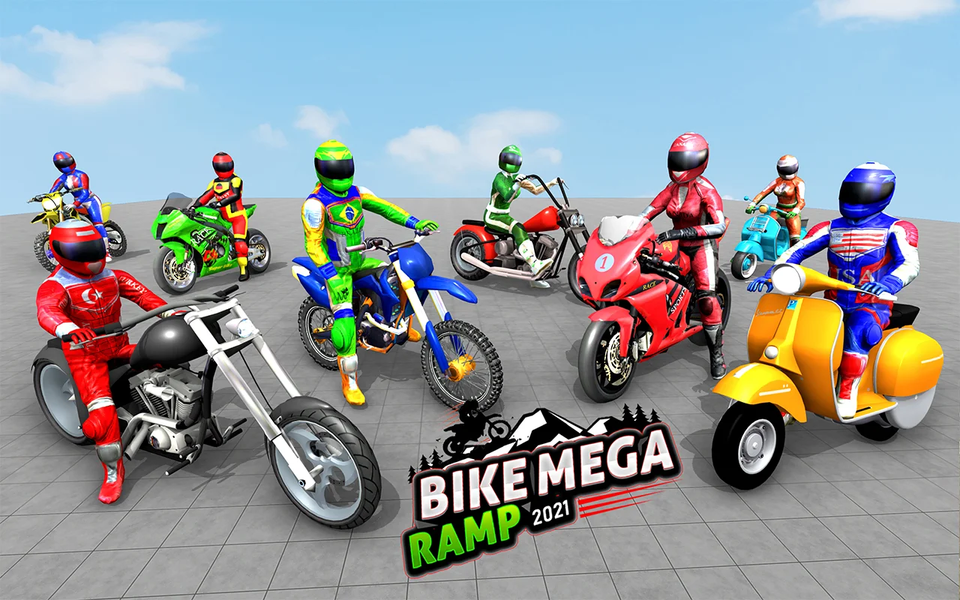 Mega Ramp Bike Race: Bike Jump - Gameplay image of android game