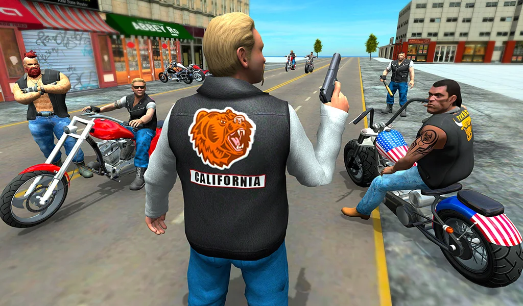 Gangster City Bike Racing Game - Gameplay image of android game