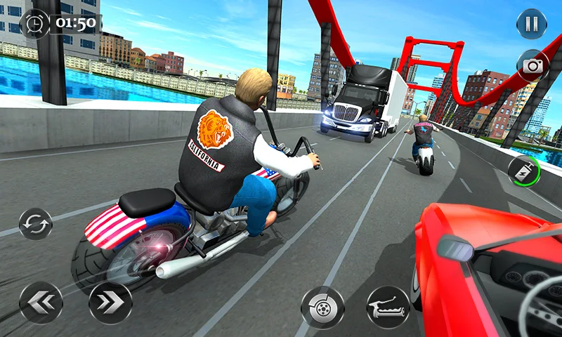 Gangster City Bike Racing Game - Gameplay image of android game