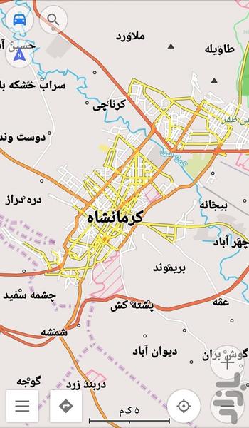 نقشه آفلاین مرکزی(کرمانشاه همدان ..) - عکس برنامه موبایلی اندروید