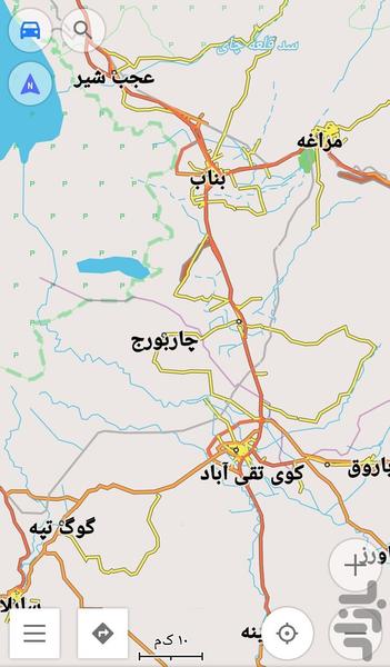 نقشه آفلاین آذربایجان (شرقی و غربی) - عکس برنامه موبایلی اندروید