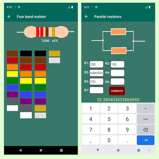 Calctronics  electronics tools - Image screenshot of android app