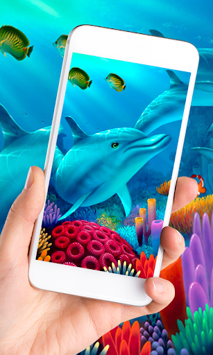 Dolphin Live Wallpaper 3D: HD Background 2018 - Image screenshot of android app