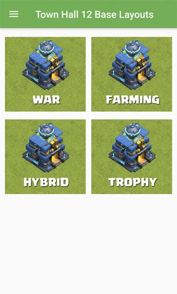 Town Hall 12 Base Layouts - Image screenshot of android app