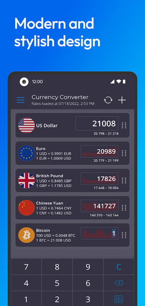 Instant Currency Converter - عکس برنامه موبایلی اندروید