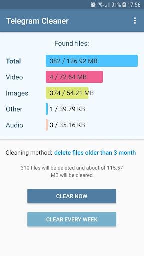 Cleaner for Telegram - عکس برنامه موبایلی اندروید