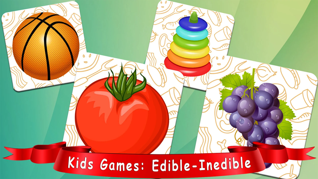 Kids Games: Edible-Inedible - عکس بازی موبایلی اندروید
