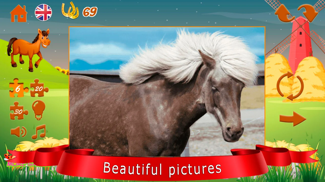 Puzzles about horses - عکس بازی موبایلی اندروید