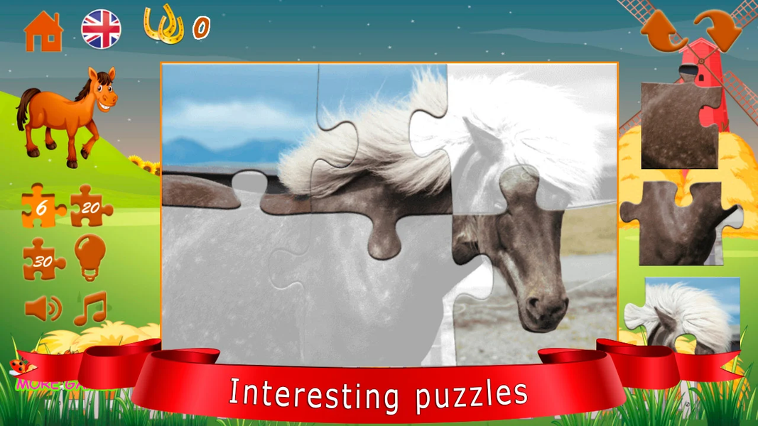 Puzzles about horses - عکس بازی موبایلی اندروید