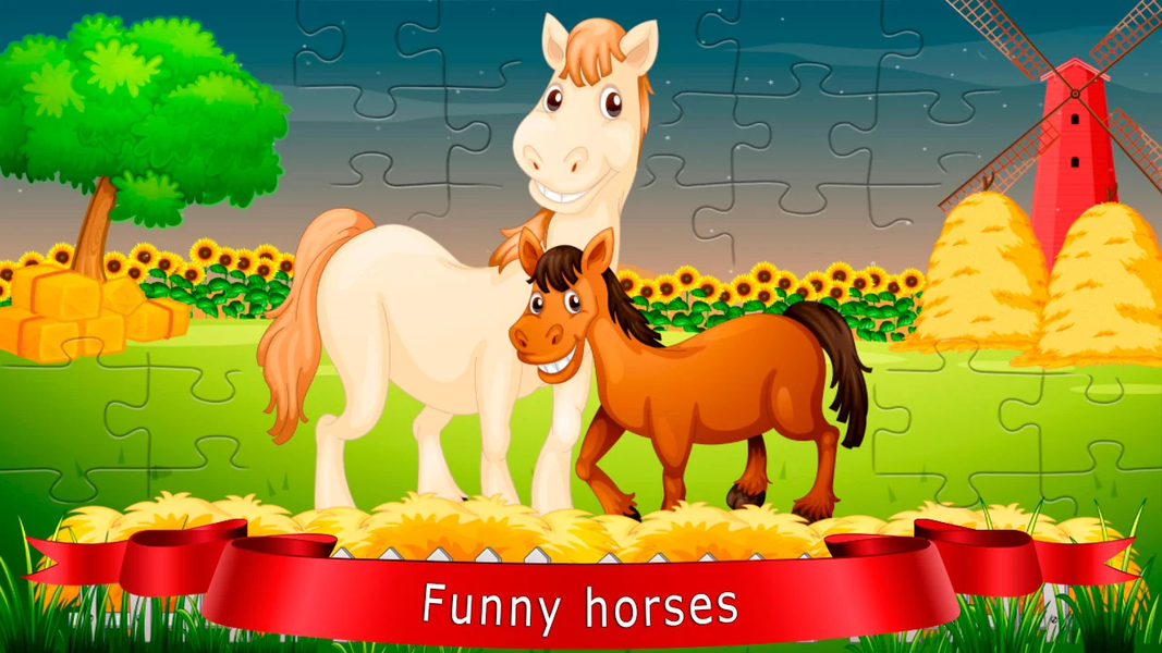 Puzzles about horses - Gameplay image of android game