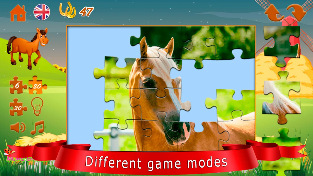 Puzzles about horses - عکس بازی موبایلی اندروید
