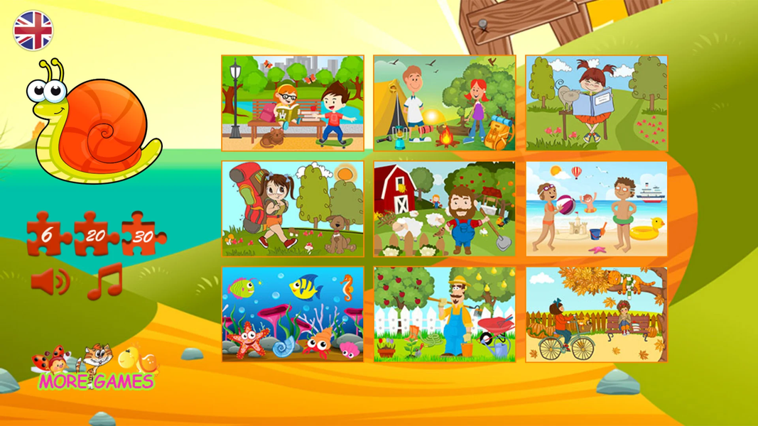 Games puzzles for children - Gameplay image of android game