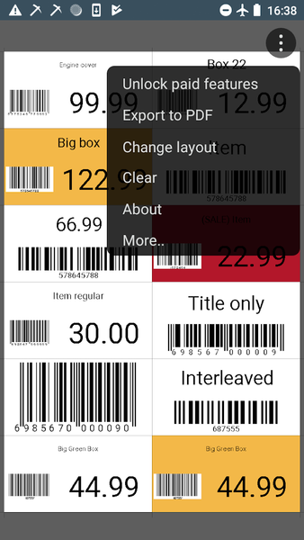 Barcode Generator - labels PDF - Image screenshot of android app