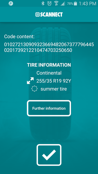 Tire SCANNECT - Image screenshot of android app