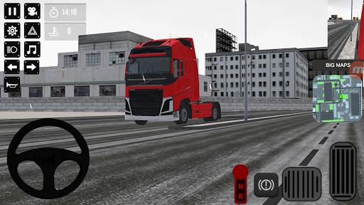 Truck Simulator Snow Roads - Gameplay image of android game