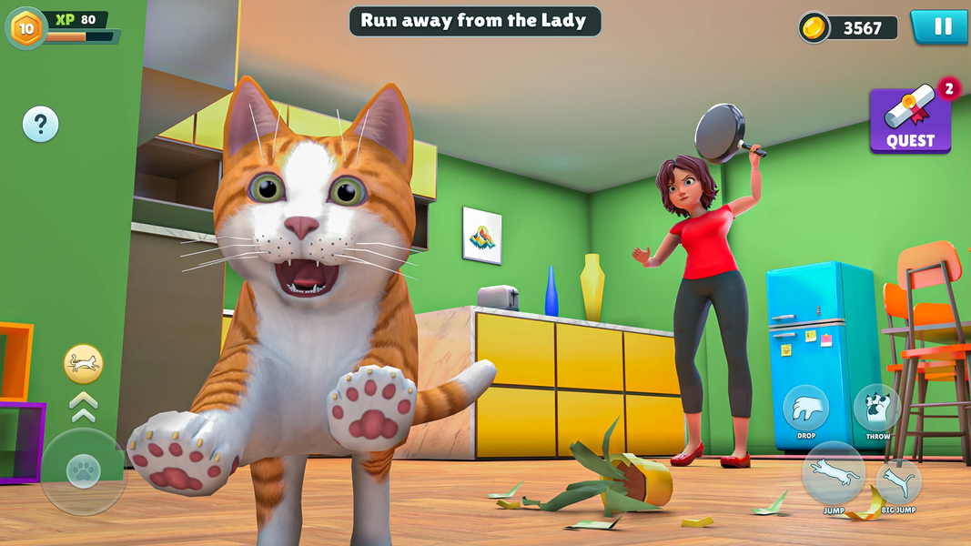 Angry Gran Vs Cat: Prank Game - Gameplay image of android game