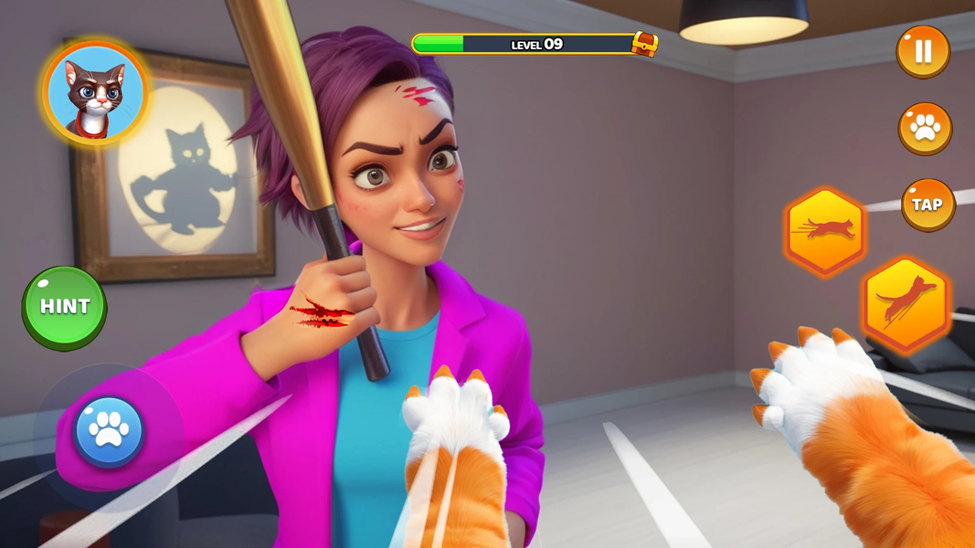 Angry Gran Vs Cat: Prank Game - Gameplay image of android game