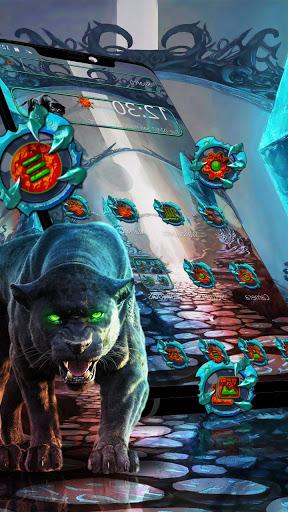 Scary Black Neon Panther Theme - عکس برنامه موبایلی اندروید