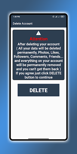 Delete Account - Image screenshot of android app