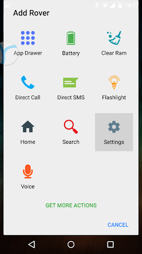 Settings Rovers Action - Image screenshot of android app