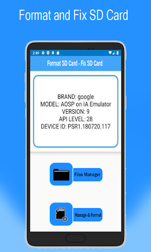 Format SD Card - Memory Format - عکس برنامه موبایلی اندروید