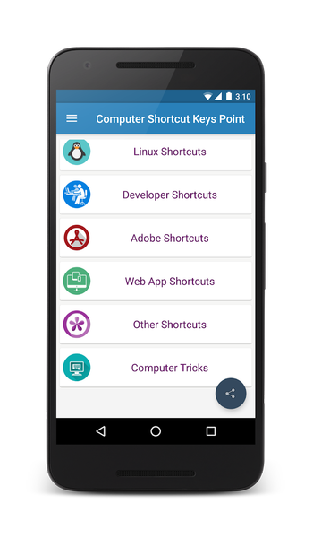 Computer shortcut keys 100+ - Image screenshot of android app