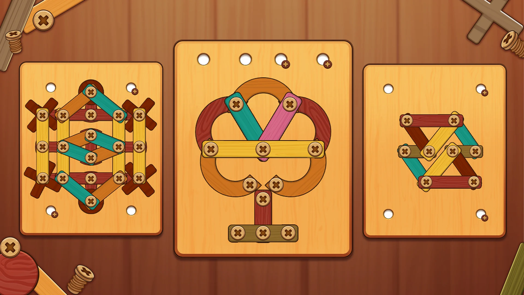 Screw ASMR: Wood Nuts & Bolts - عکس بازی موبایلی اندروید