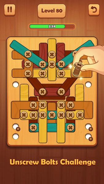 Screw ASMR: Wood Nuts & Bolts - Gameplay image of android game