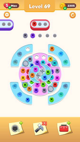 Screw Pin - Nuts Jam - Gameplay image of android game
