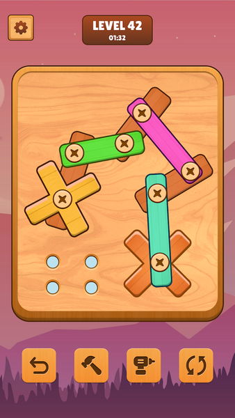 Wood Screw Puzzle: Nuts & Bolt - Gameplay image of android game