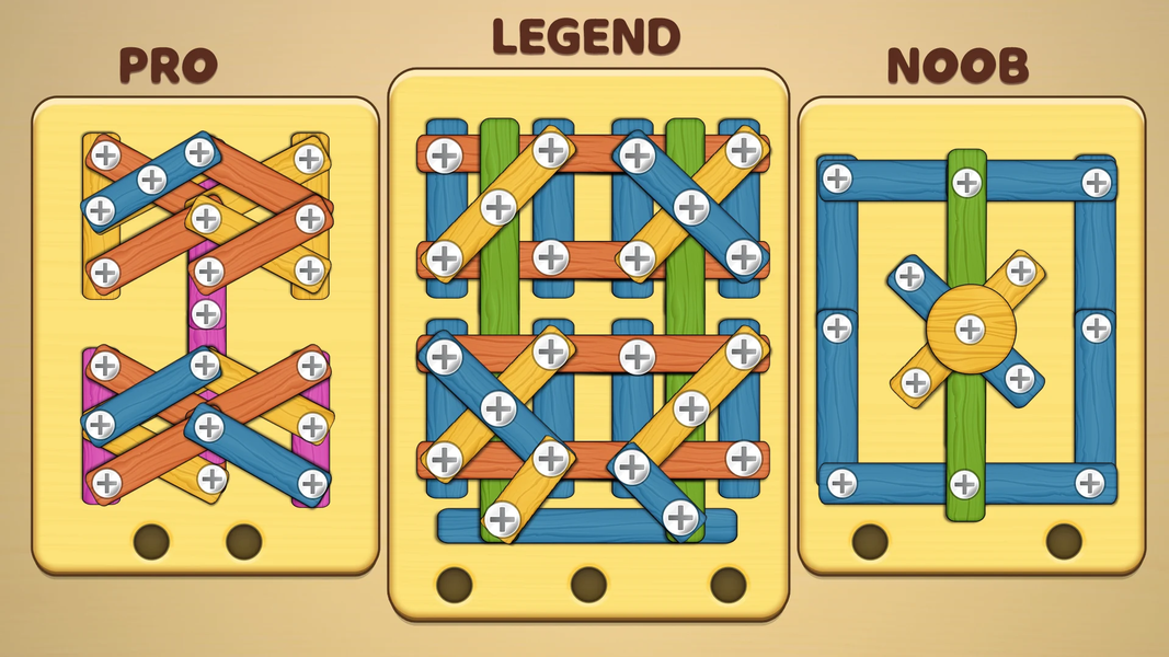 Unscrew Wood Nuts and Bolts - عکس بازی موبایلی اندروید