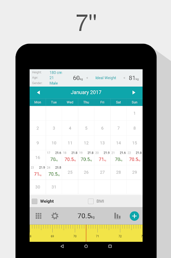 Weight Calendar - Image screenshot of android app