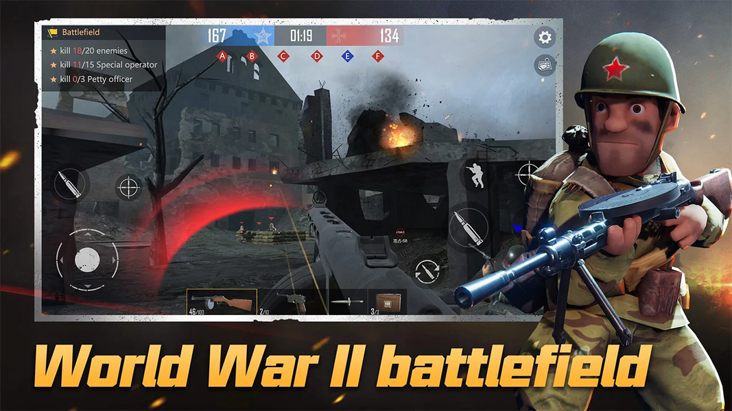 World War Ⅱ:Heroes Shoot Game - Gameplay image of android game