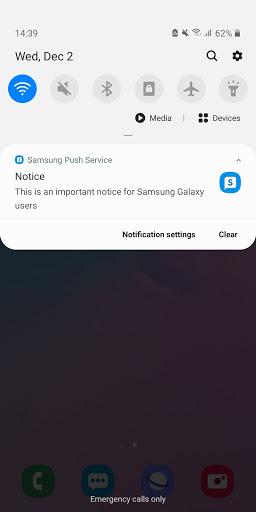 Samsung Push Service - Image screenshot of android app